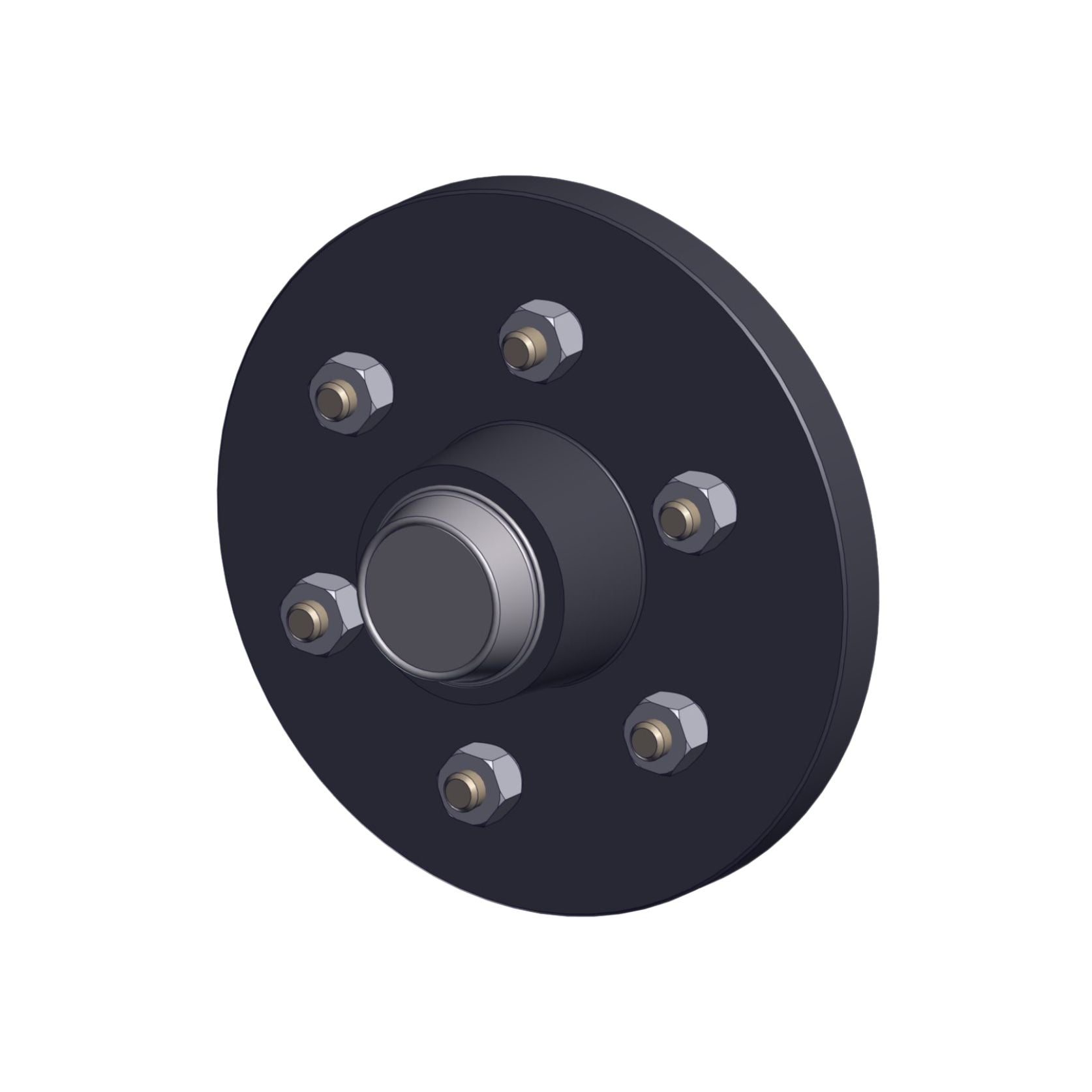 Burquip complete 50mm square long-nose unbraked trailer hub — 4Matt Campers, Western Cape & Cape Town