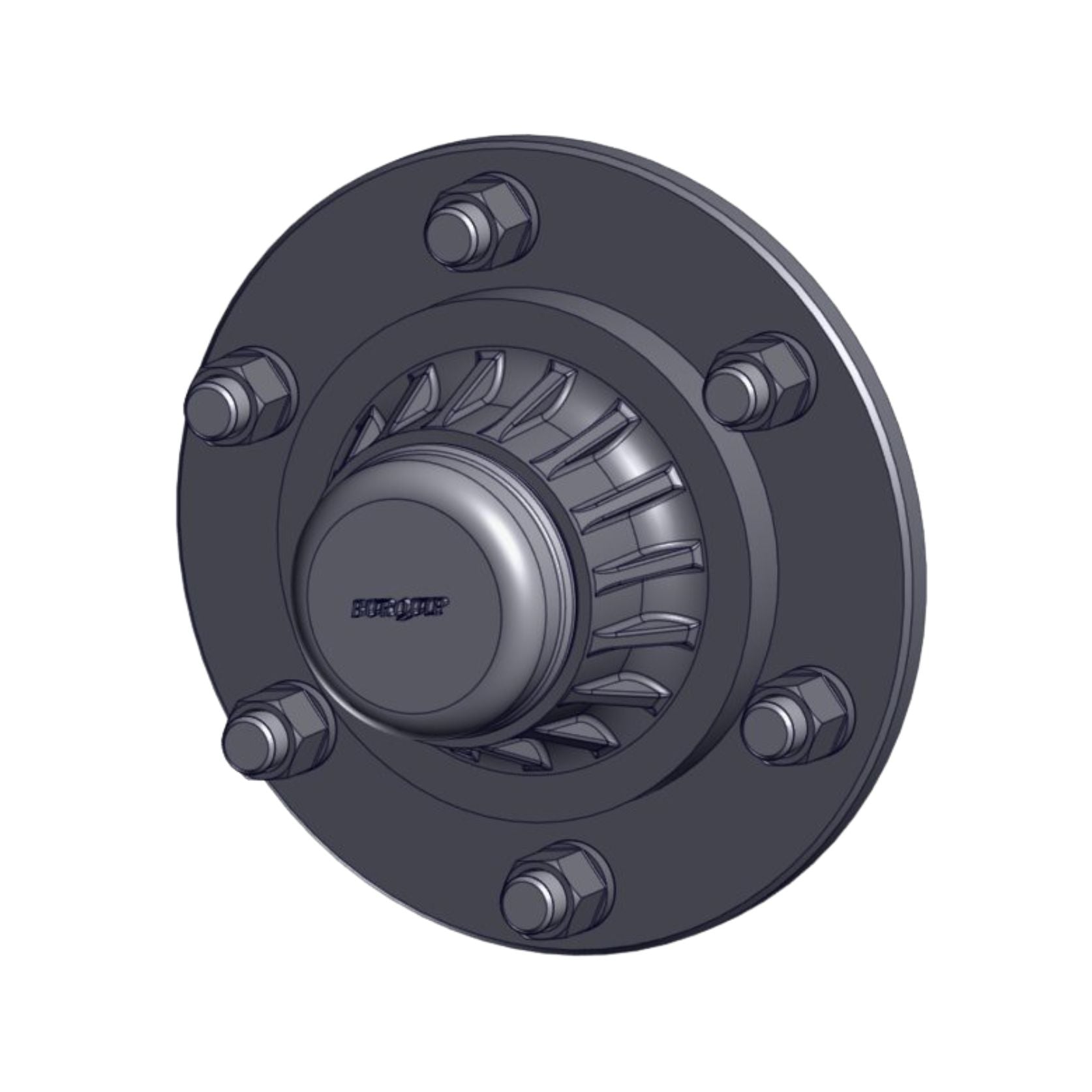 Burquip complete 6000kg heavy-duty unbraked trailer hub — 4Matt Campers, Western Cape & Cape Town