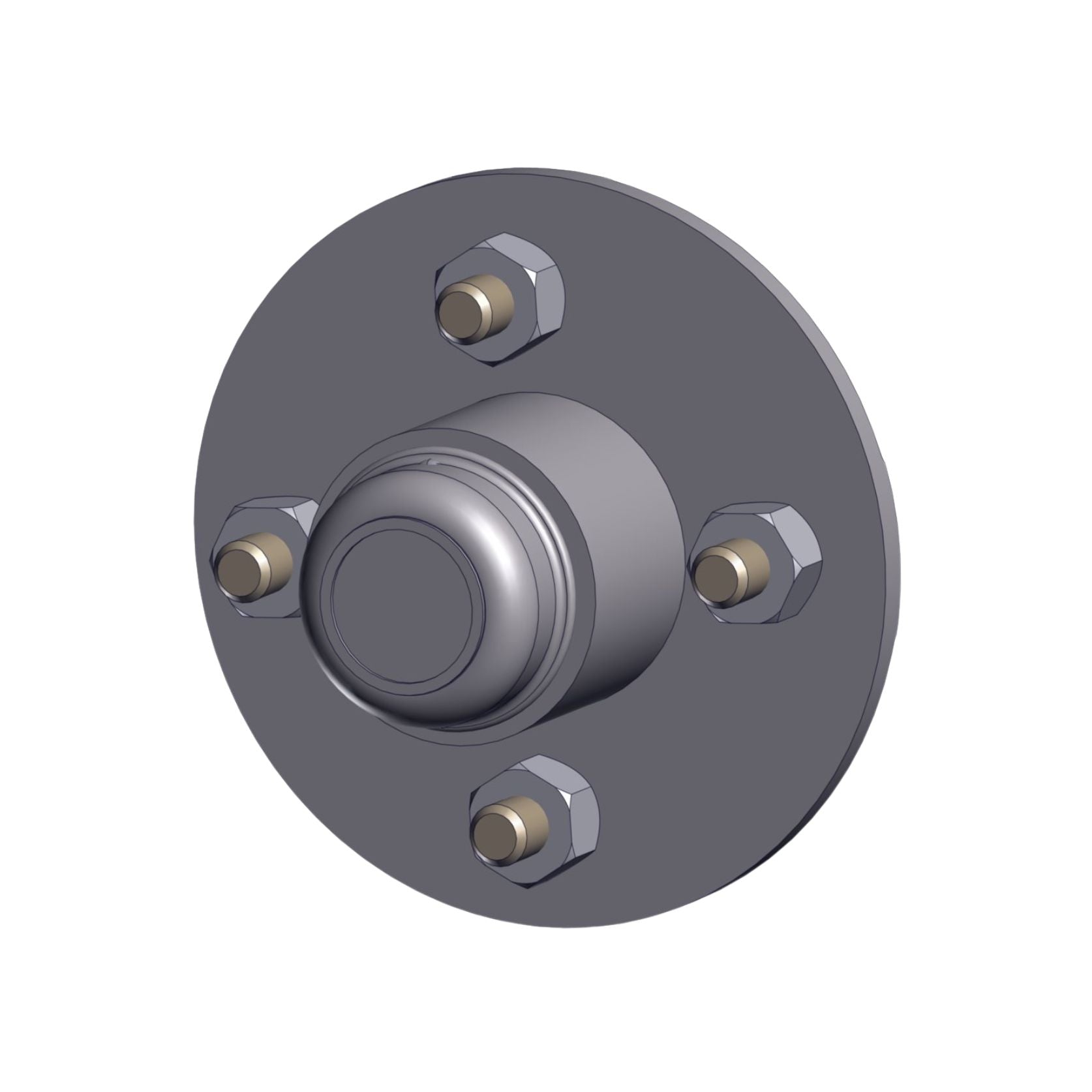 Burquip complete 750kg mini unbraked trailer hub — 4Matt Campers, Western Cape & Cape Town