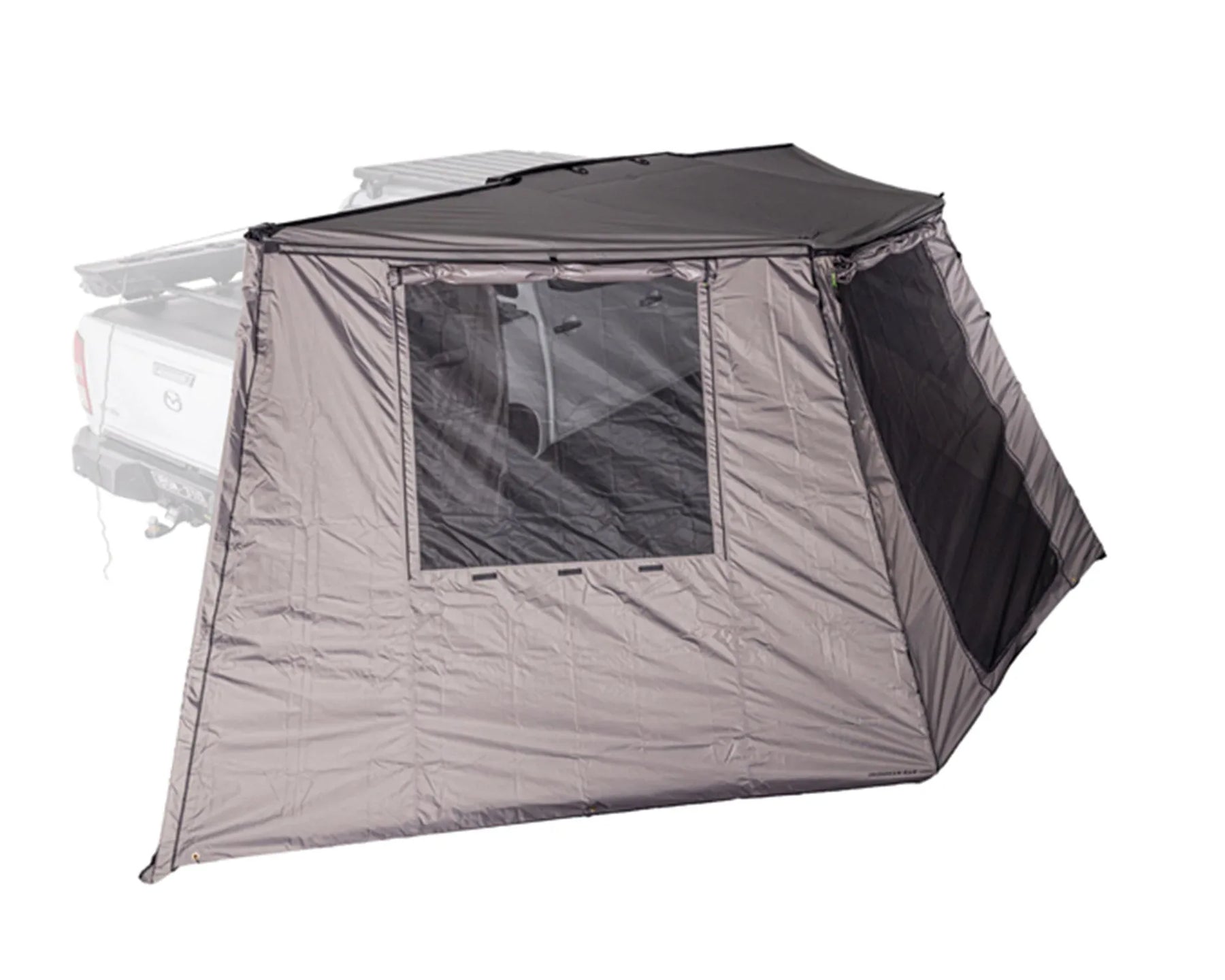 Ironman 4x4 Deltawing 180 degree awning wall kit available from 4Matt Campers in Cape Town