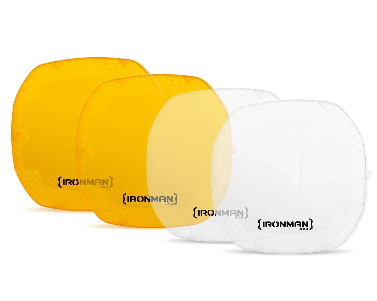 Ironman 4x4 NEO 7-inch driving light covers, amber and clear