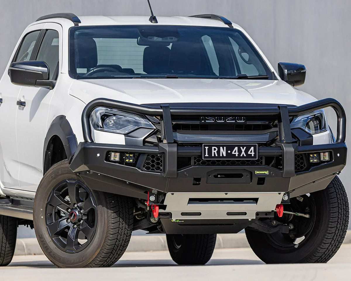 Ironman 4x4 APEX bull bar for the Isuzu D-Max RG/RT with electric steering (2022-2026), plus non-electric steering models (2022-2025 and 2026+)