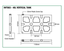 Ironman 4x4 40L Vertical Water Tank, photo 2