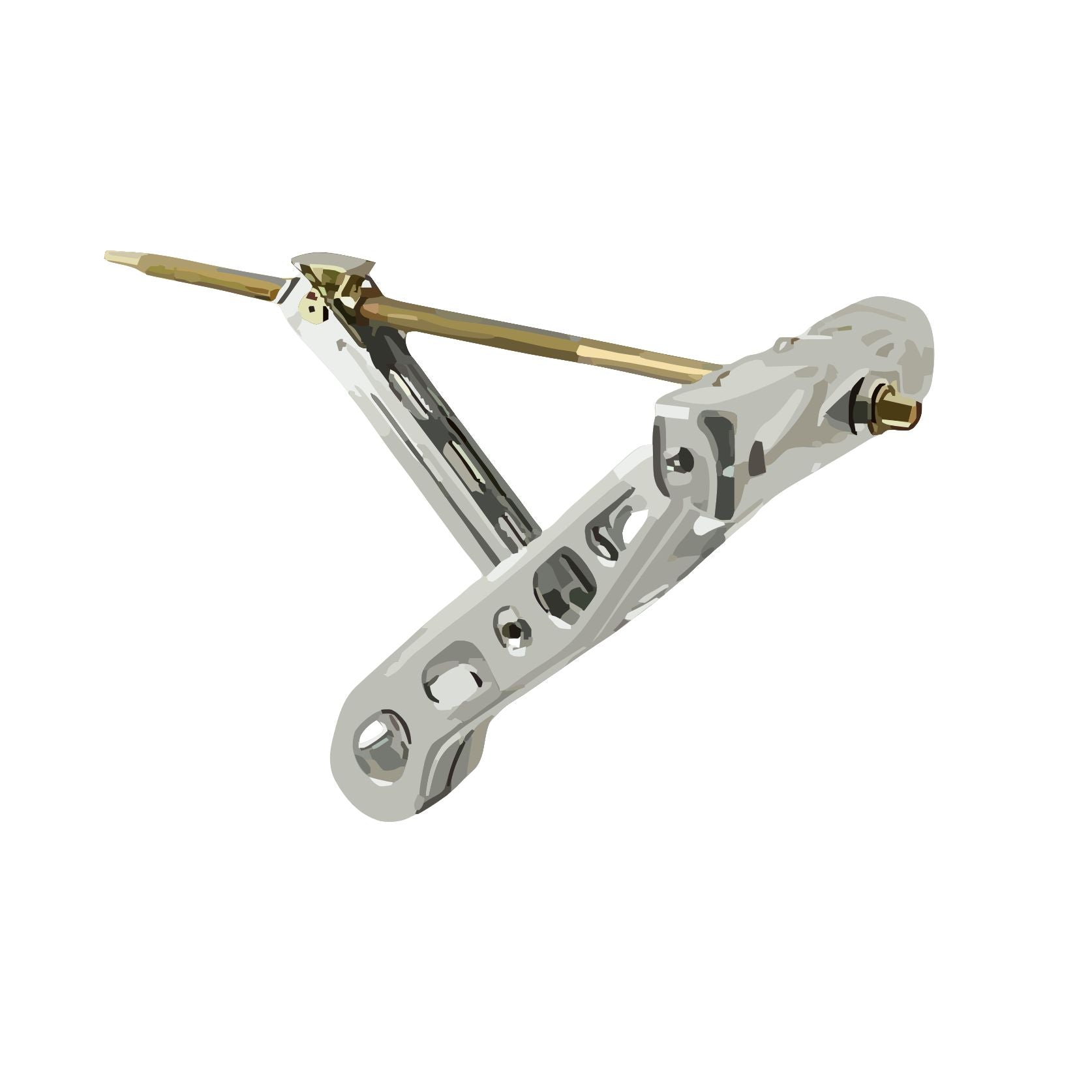 Burquip galvanised premium long corner steady stabiliser leg — 4Matt Campers, Western Cape & Cape Town