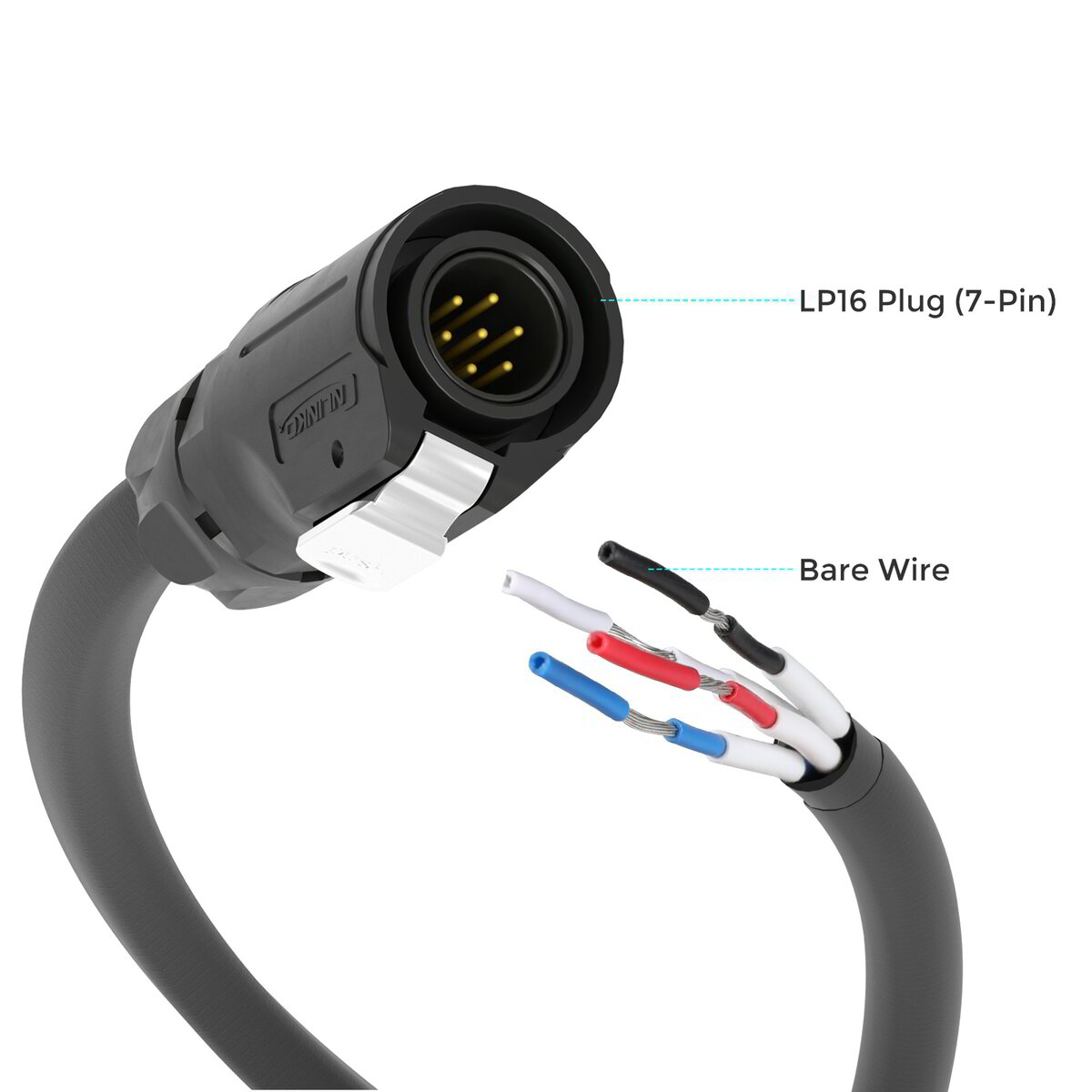 Renogy LP16 7-pin to bare wire 2ft communication cable — 4Matt Campers Western Cape