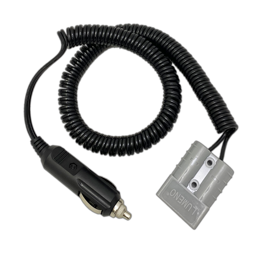 Lumeno 3m spiral extension cable, cigarette lighter plug to square connector