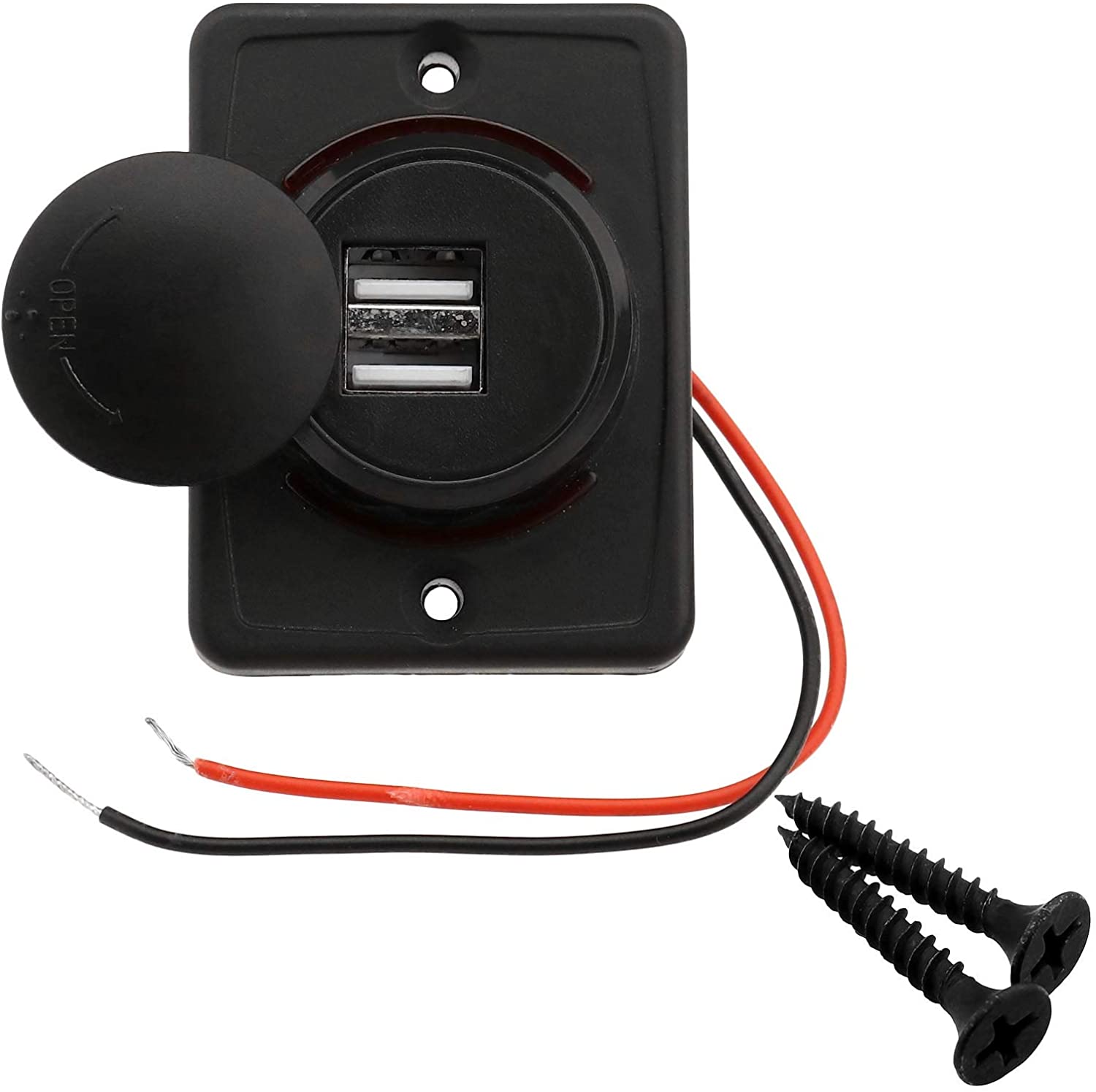Lumeno dual USB 4.8A flush-mount charging socket for 12V to 24V panels