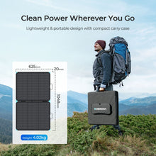 Renogy 100W portable solar panel set up at a campsite