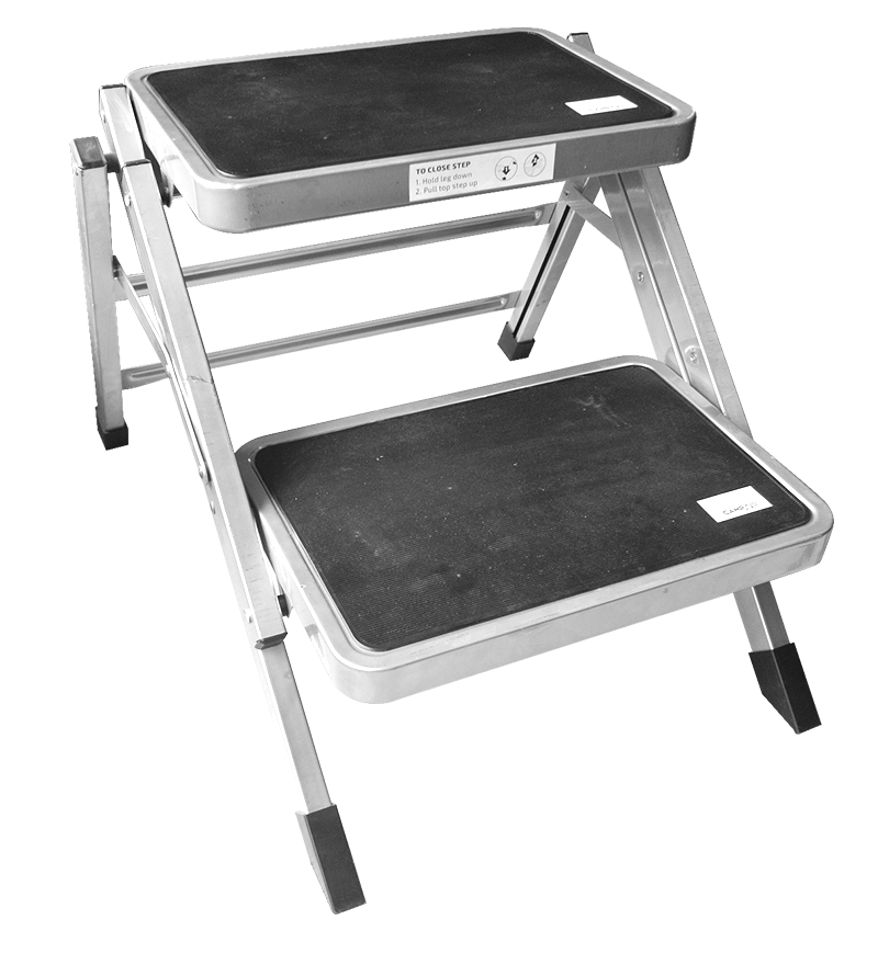 Double steel fold-flat caravan step — 4Matt Campers, Western Cape & Cape Town