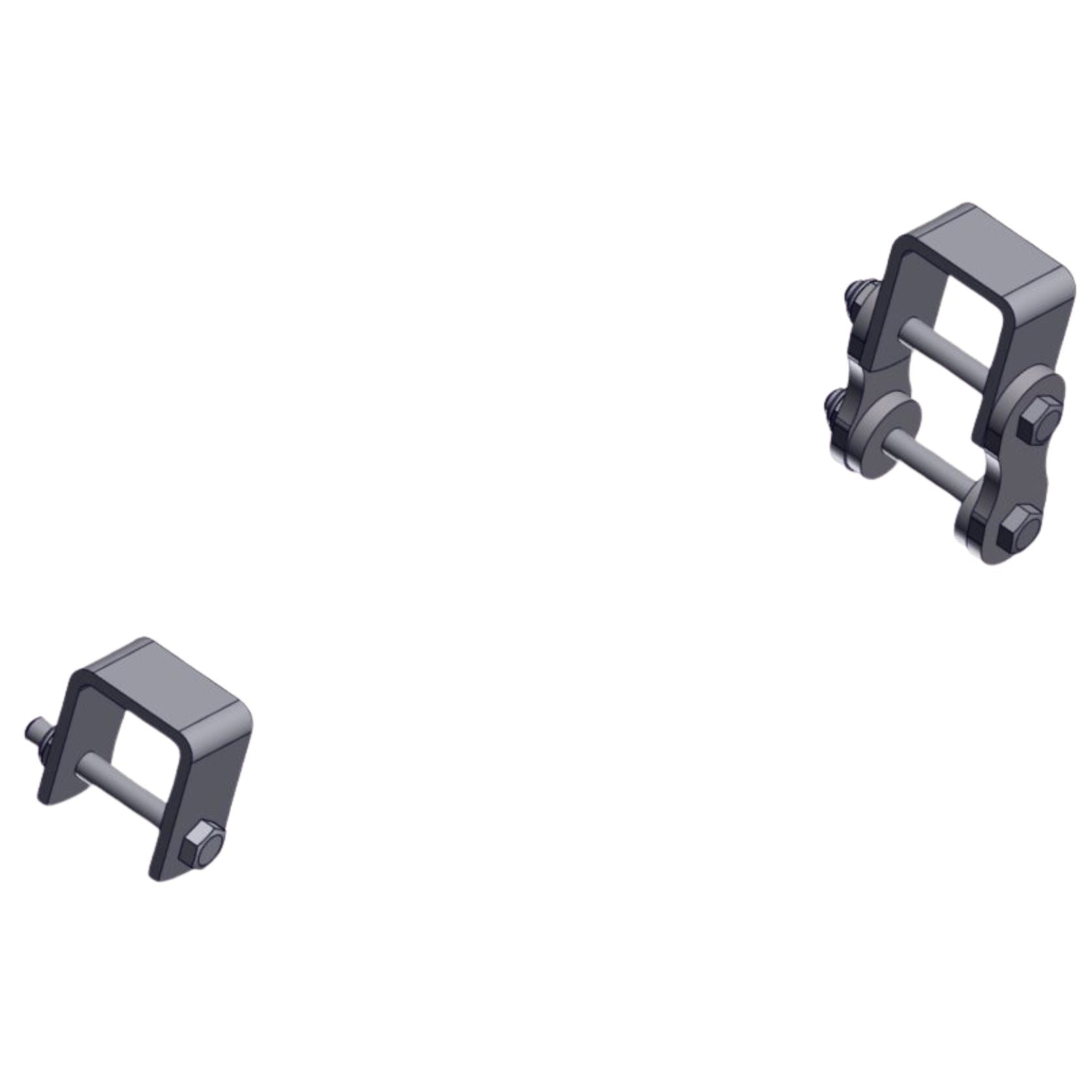 Burquip trailer spring hanger and shackle set — 4Matt Campers, Western Cape & Cape Town