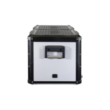 SnoMaster SMRV-75D 75L dual compartment fridge/freezer in black plastic with grey metal finish, photo 3