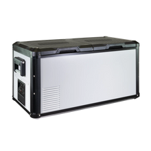 SnoMaster SMRV-75D 75L dual compartment fridge/freezer in black plastic with grey metal finish, photo 5