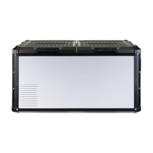SnoMaster SMRV-75D 75L dual compartment fridge/freezer in black plastic with grey metal finish, photo 6