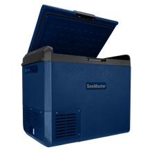 SnoMaster SMLS-60D 60L dual compartment fridge/freezer in blue