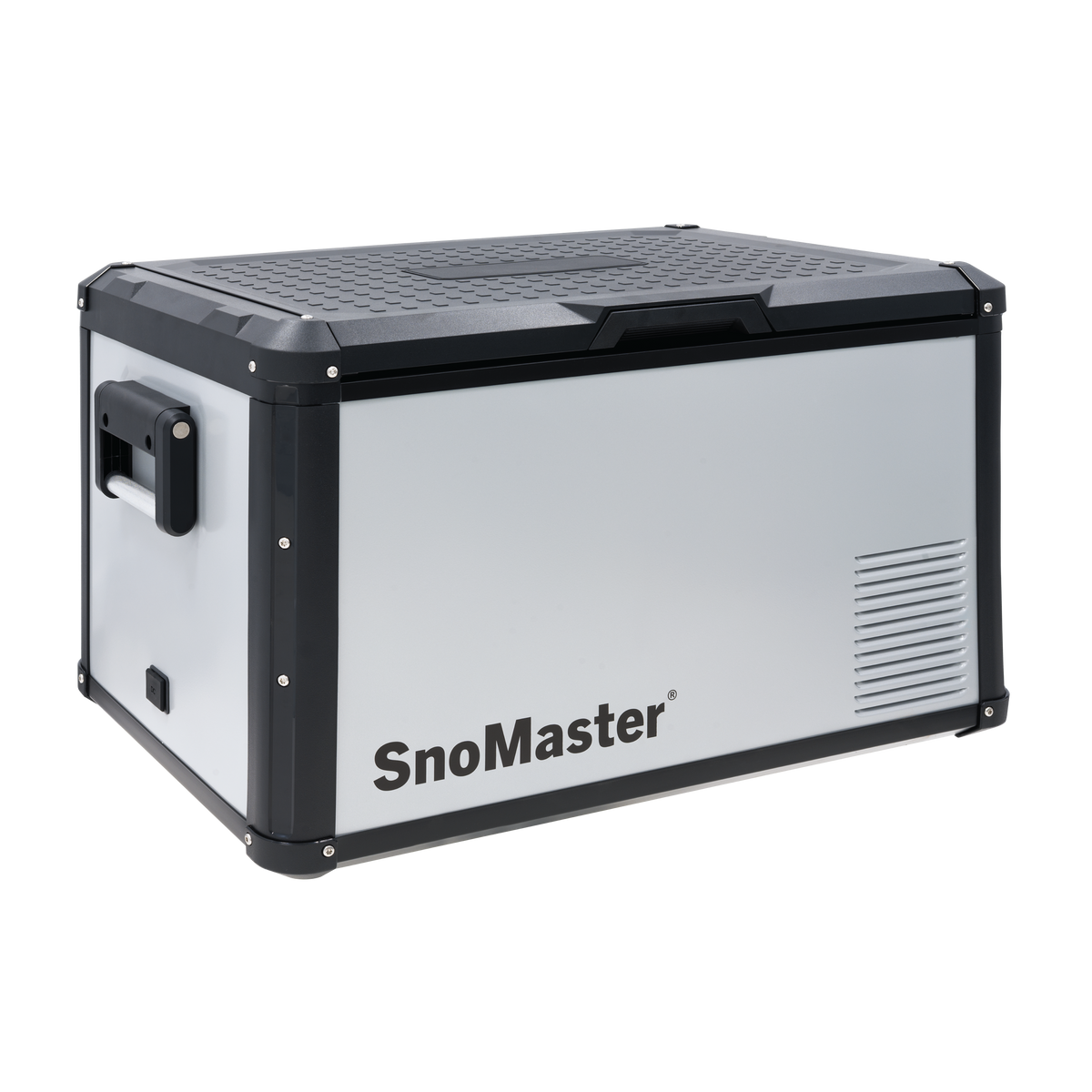 SnoMaster SMRV-60 60L single compartment fridge/freezer in silver with black trim