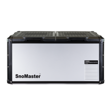 SnoMaster SMRV-90D 90L dual compartment fridge/freezer in silver with black trim, photo 5
