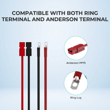 Renogy 10ft 6AWG Anderson to Ring Terminal Adapter Cable