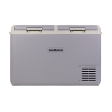 SnoMaster SMLS-100D 95L dual compartment fridge/freezer in grey, photo 2