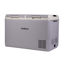 SnoMaster SMLS-100D 95L dual compartment fridge/freezer in grey, photo 3