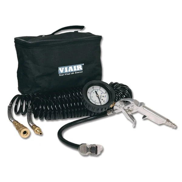 VIAIR tyre inflation kit with inflator gun, hose and gauge