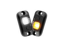 Flex 12V white and amber dual colour LED rock light with switch