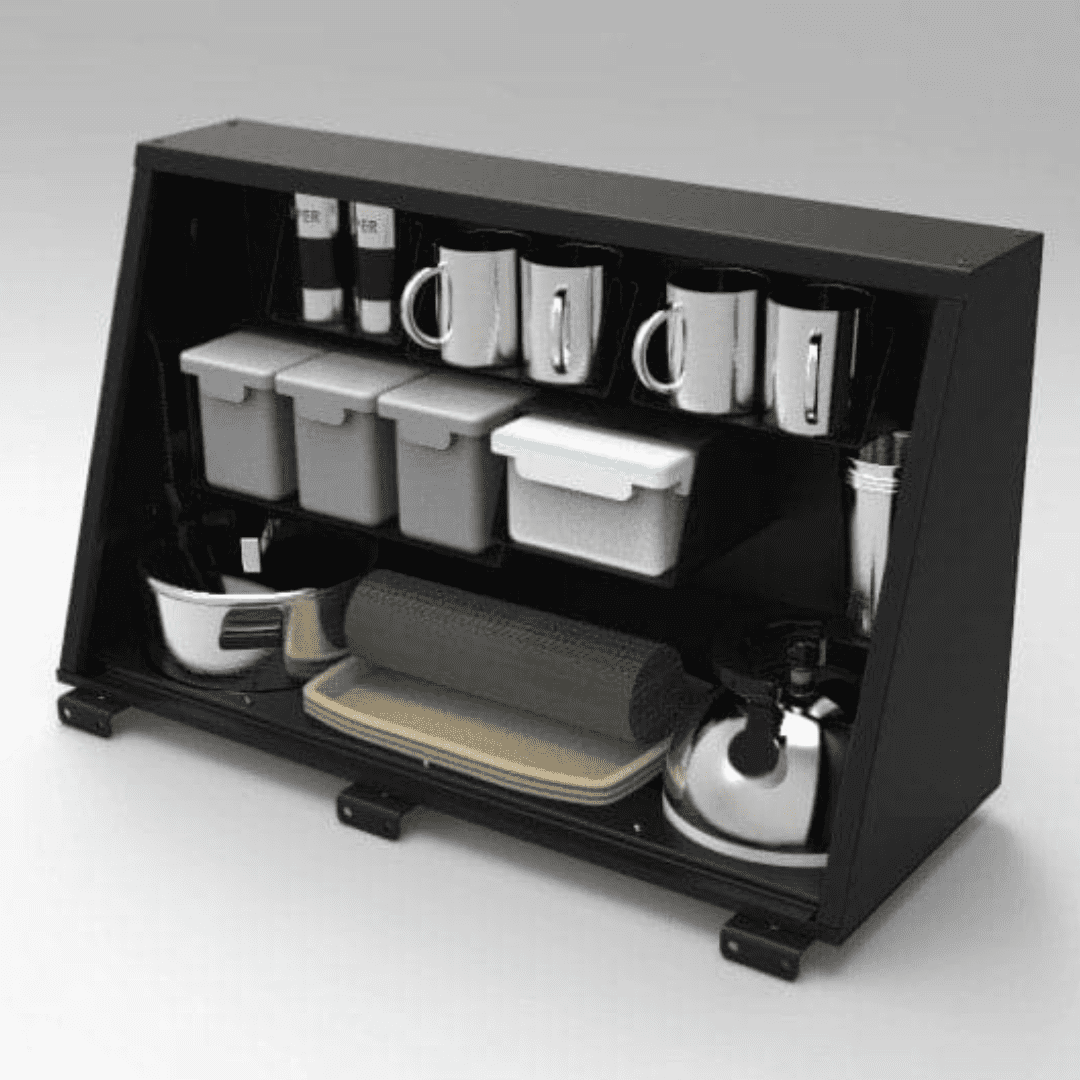 Alu-Cab canopy kitchen kit cupboard with cookware