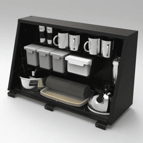 Alu-Cab canopy kitchen kit cupboard with cookware