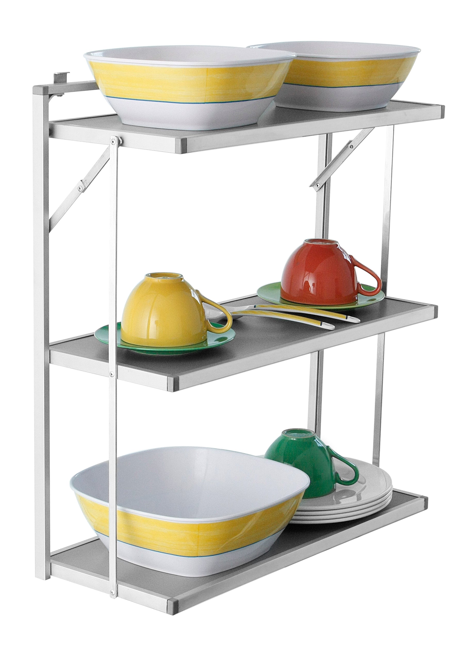 3-tier caravan hanging shelf with aluminium frame and PVC shelves — 4Matt Campers, Western Cape & Cape Town