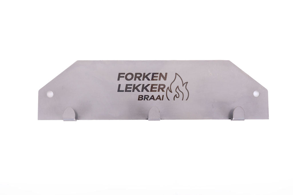 Forken Lekker Braai Wall Hanger 3 Hook – Stainless Steel – image 1