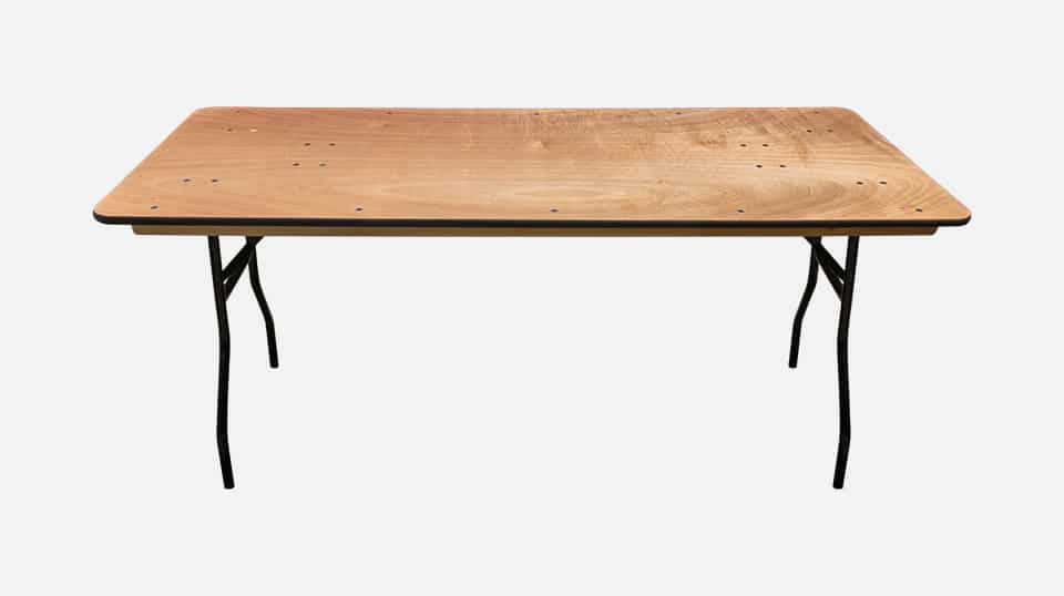 Desert 30′ x 72′ — 6ft Wooden Table