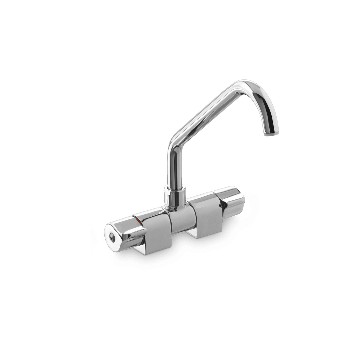 Dometic AC 537 chrome brass fold-down sink tap with gooseneck spout — 4Matt Campers, Western Cape & Cape Town