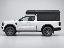 Alu-Cab ModCAP with 2-sleeper Camper Tent on a Ford Ranger extra cab, side view
