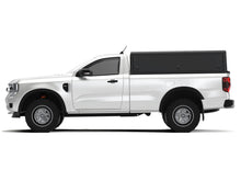 Alu-Cab Guard Canopy, Black Smooth, side view on Ford Ranger T9 single cab