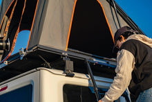 Alu-Cab 2.0m telescopic ladder hooked to the LT-50 tent base