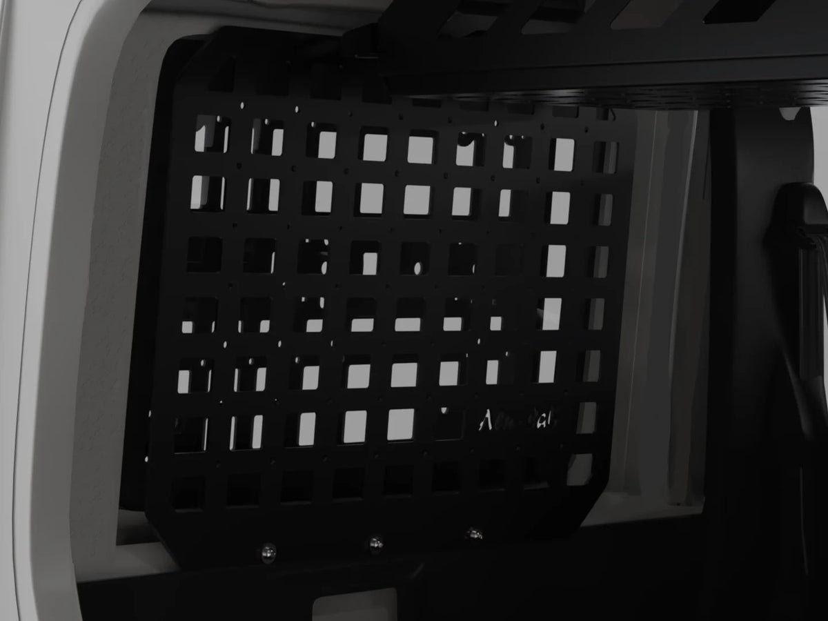 Alu-Cab Jimny Interior Molle Plate, left-hand side, fitted in a Jimny 3-door, render