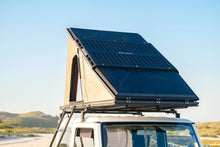 Alu-Cab LT-50 roof Molle plate on the open tent, side view