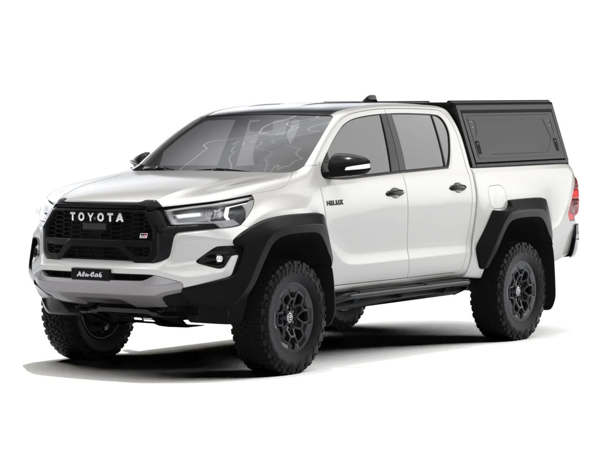 Alu-Cab Contour Canopy, solid sides, on Toyota Hilux Revo double cab