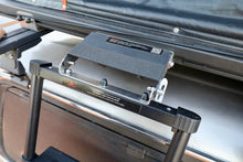Alu-Cab LT-50 ladder extension fitted to the tent with ladder attached