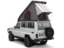 Alu-Cab Hercules roof conversion, black, open, rear three-quarter view