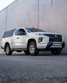 Alu-Cab Explorer Canopy Extra Cab, Black Smooth, on Mitsubishi Triton Club Cab