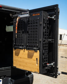 Alu-Cab ModCAP rear door MOLLE plates with fold-down table