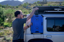 Alu-Cab Jimny 10L blue water jerry can on a Jimny molle panel