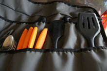 Alu-Cab Deluxe Cutlery Roll close-up of utensils and spatula in their slots