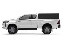 Alu-Cab Guard Canopy, Black Smooth, side view on Toyota Hilux Revo Xtra Cab