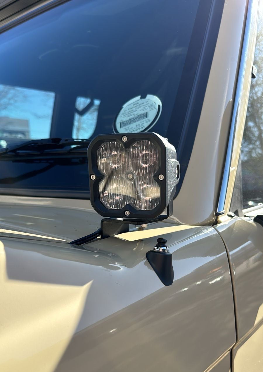 Ultra LED Land Cruiser 70 Series Ditch Light Brackets Set, photo 1 of 5 — 4Matt Campers, Western Cape & Cape Town