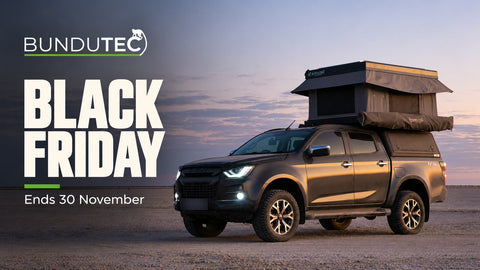 Bundutec BunduTop electric rooftop tent on a bakkie, Black Friday special ends 30 November