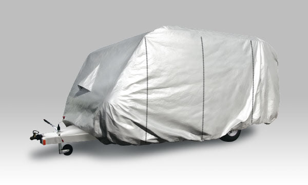 Caravan cover in UV-stabilised fabric fitted to a caravan — 4Matt Campers, Western Cape & Cape Town