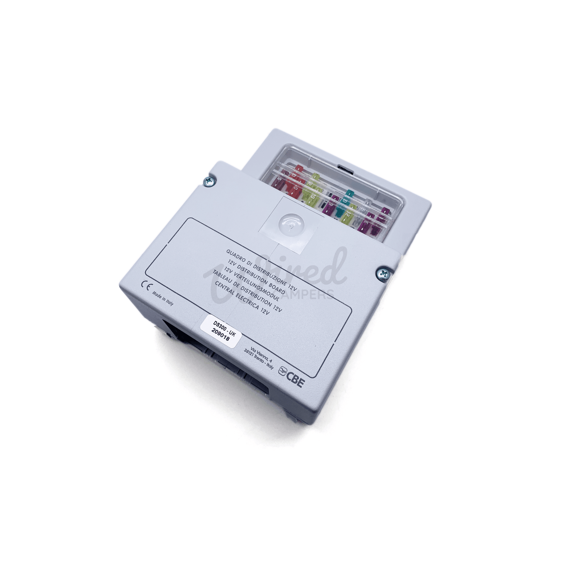 CBE DS-300 12V distribution fuse box and charging relay for caravans and motorhomes