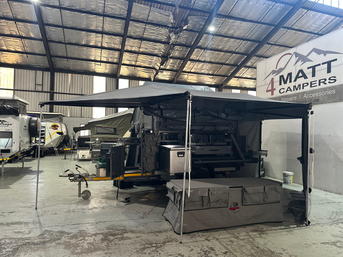 2022 Conqueror Comfort Recce off-road camping trailer for sale at 4Matt Campers, Cape Town – front three-quarter view