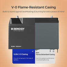 Renogy 12V 100Ah PRO Smart Lithium Battery — V-0 flame-resistant casing